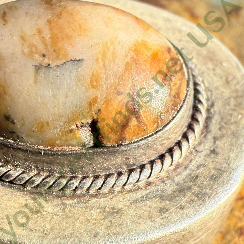 Vintage Mexican Sterling Silver & Dendritic Agate Pillbox Pillbox