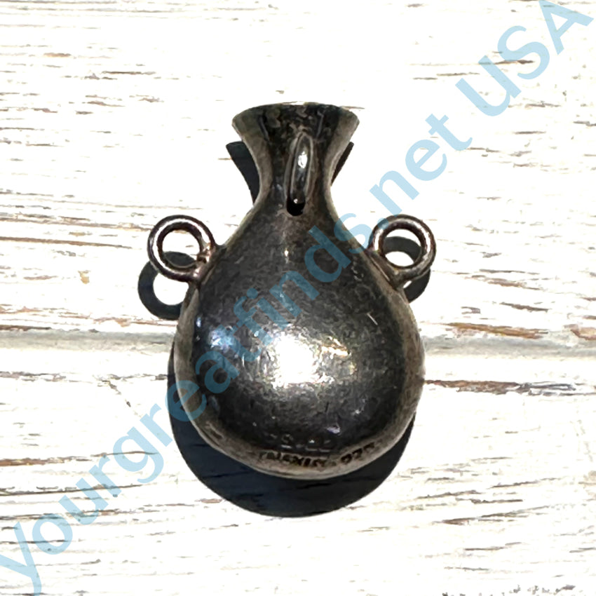 Vintage Mexican Sterling Silver Flask Or Vase Pendant Taxco