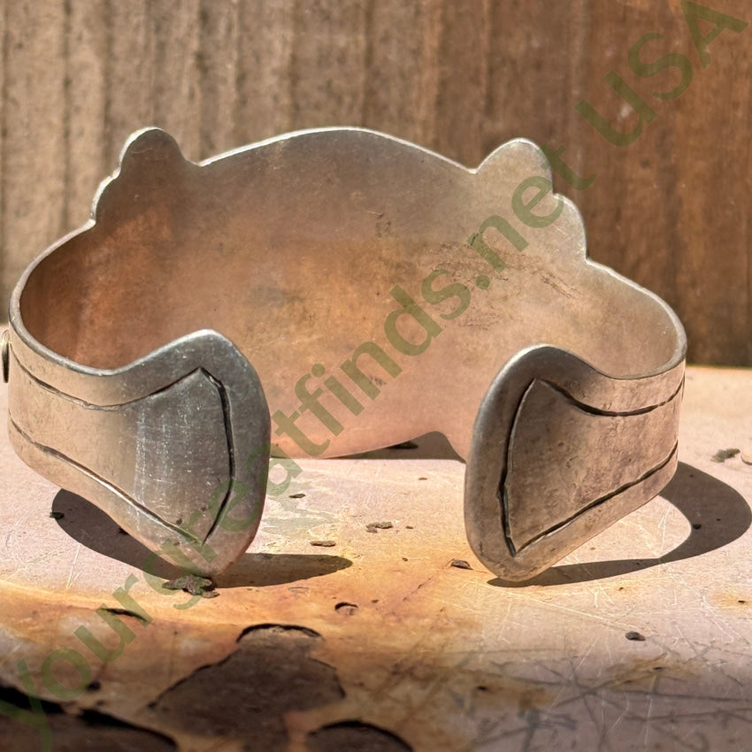 Vintage Mexican Sterling Silver & Grape Amethyst Cuff Bracelet