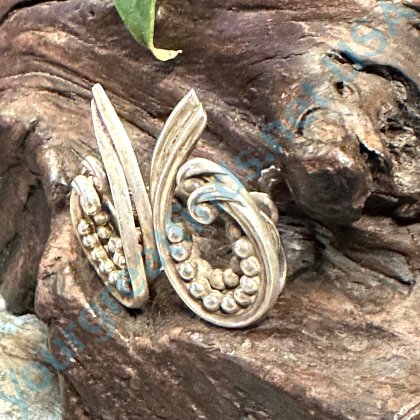 Vintage Mexican Sterling Silver Swirl Earrings Screw Back