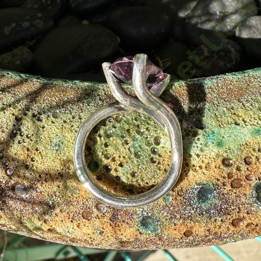 Vintage Mexican Sterling Silver Synthetic Alexandrite Ring 6