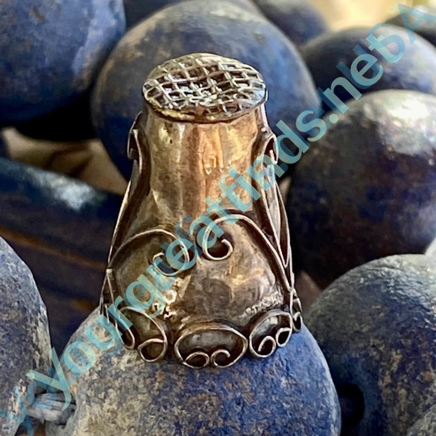 Vintage Mexican Sterling Silver Thimble with Heart Yourgreatfinds