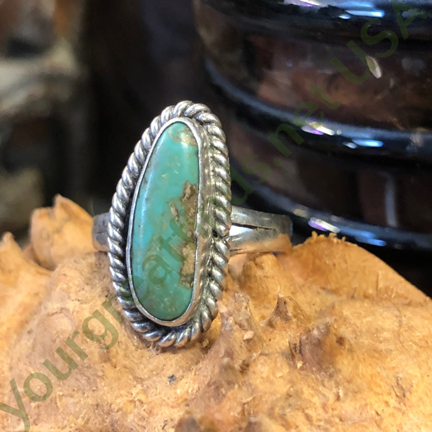 Vintage Mexican Sterling Silver & Turquoise Ring 6 1/2