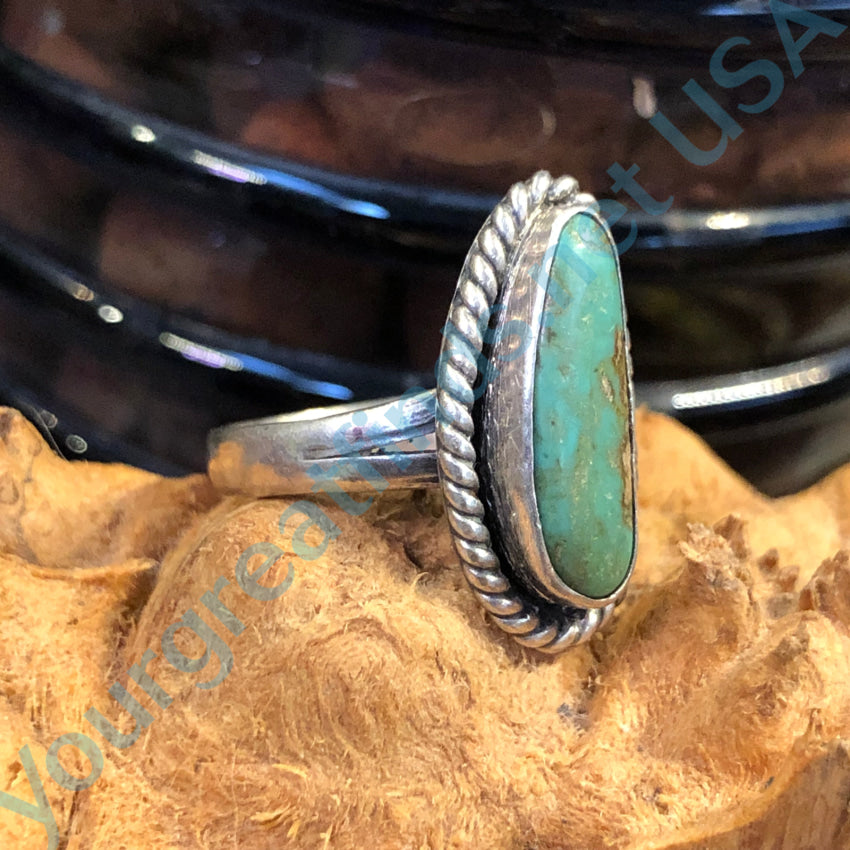 Vintage Mexican Sterling Silver & Turquoise Ring 6 1/2