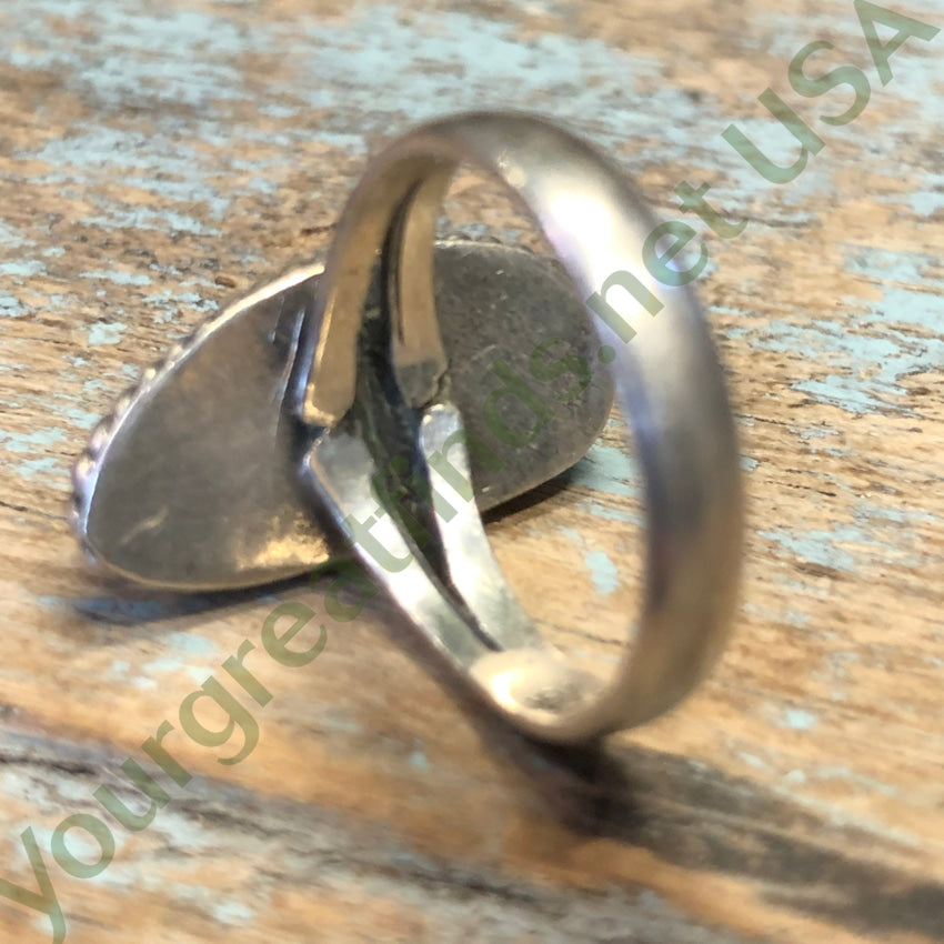 Vintage Mexican Sterling Silver & Turquoise Ring 6 1/2