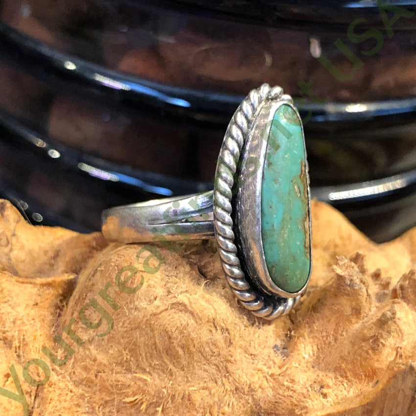 Vintage Mexican Sterling Silver & Turquoise Ring 6 1/2