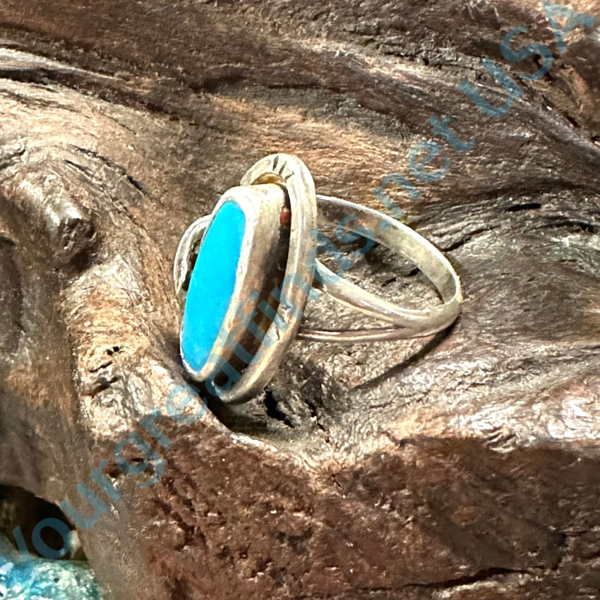 Vintage Mexican Sterling Silver Turquoise Ring Size 6.5
