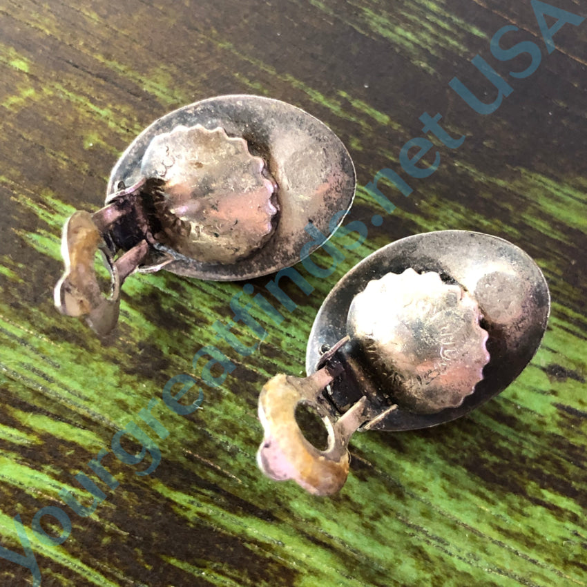 Vintage Mexican Sterling Silver Western Hat Clip On Earrings Earrings