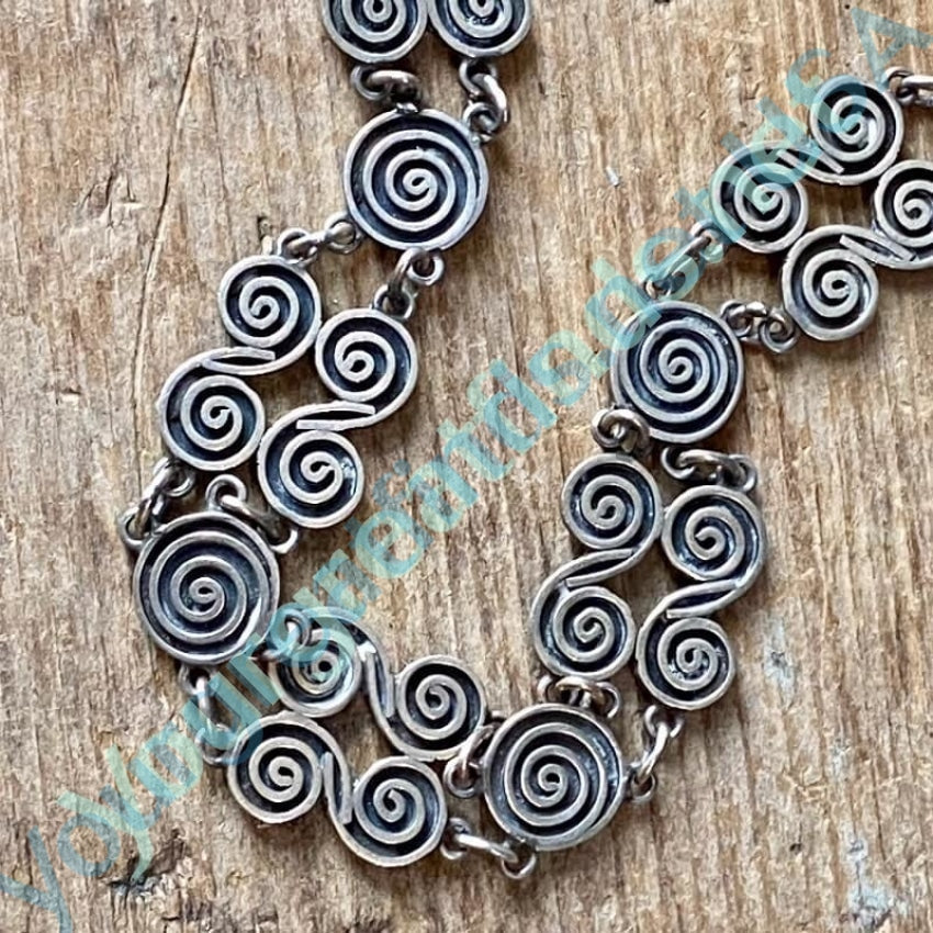 Vintage Mexican Swirl Panel Necklace with Iolite Clasp Yourgreatfinds