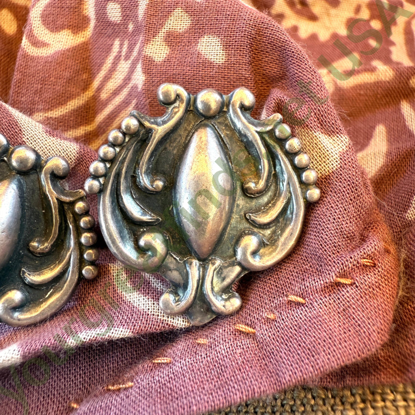 Vintage Mexican Taxco Sterling Silver Baroque Screw Back Earrings Lopez earrings