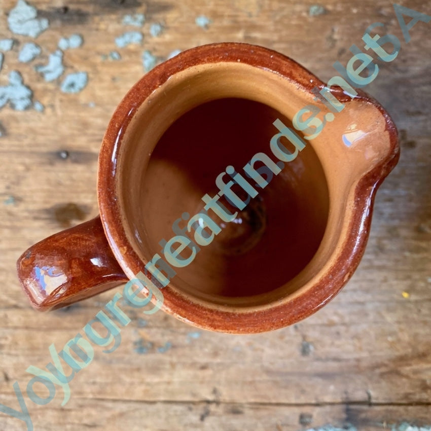 VIntage Mexican Terracotta Pitcher with Hand-Painting Yourgreatfinds