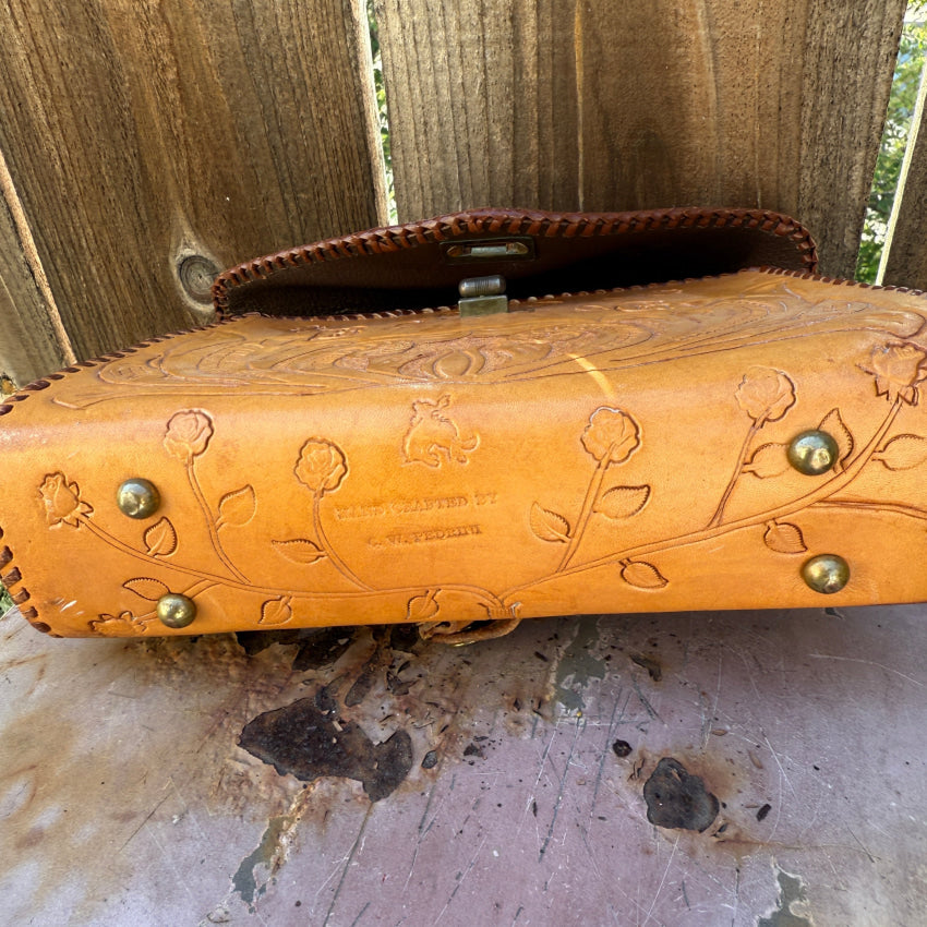 Vintage Mexican Tooled Leather Bag purse