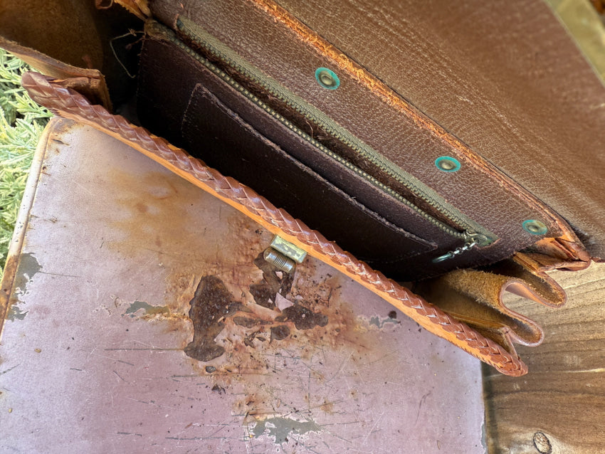 Vintage Mexican Tooled Leather Bag purse