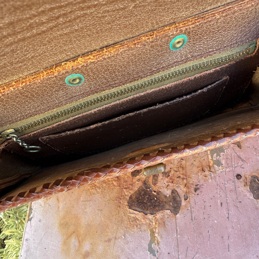 Vintage Mexican Tooled Leather Bag purse