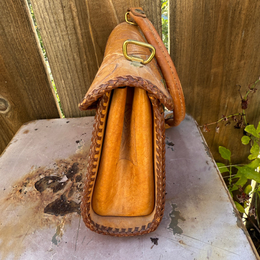 Vintage Mexican Tooled Leather Bag purse