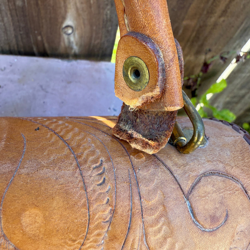 Vintage Mexican Tooled Leather Bag purse