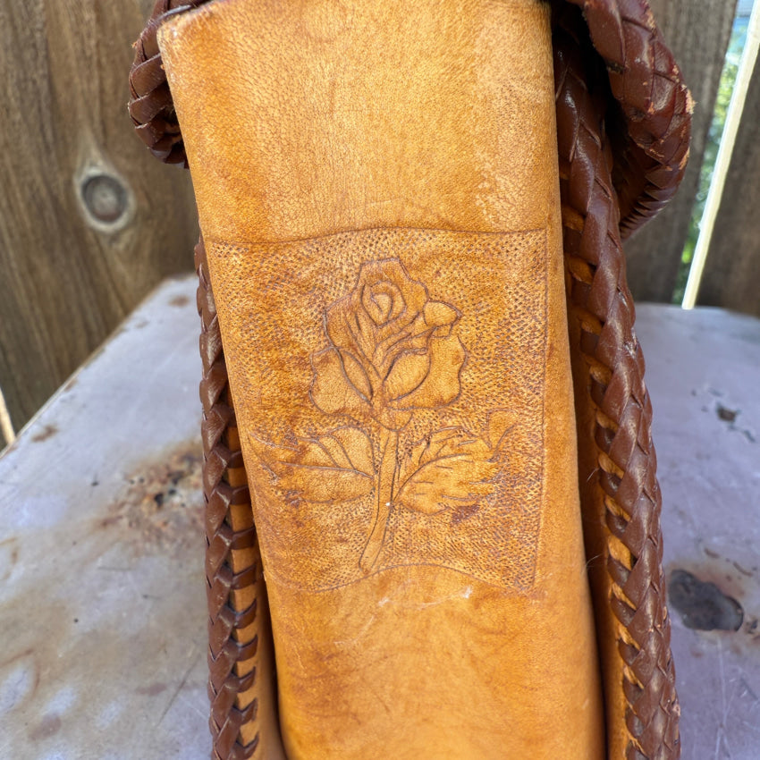 Vintage Mexican Tooled Leather Bag purse