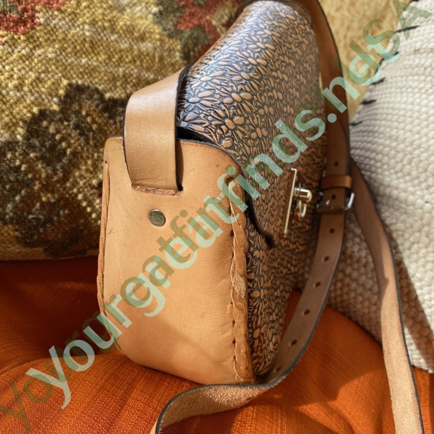 Vintage Mexican Tooled Leather Crossbody Bag Yourgreatfinds
