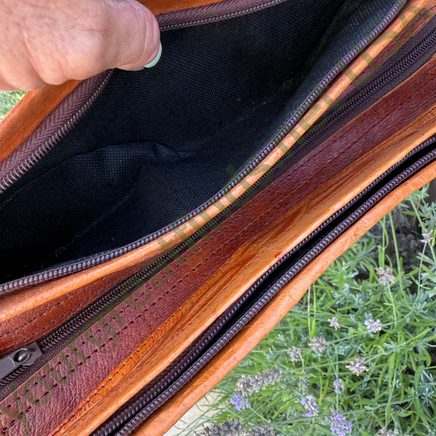 Vintage Mexican Tooled Leather Shoulder Bag purse