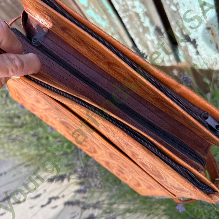 Vintage Mexican Tooled Leather Shoulder Bag purse