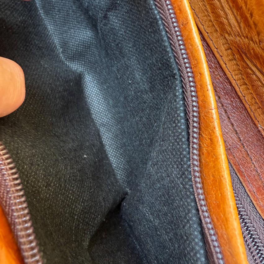 Vintage Mexican Tooled Leather Shoulder Bag purse