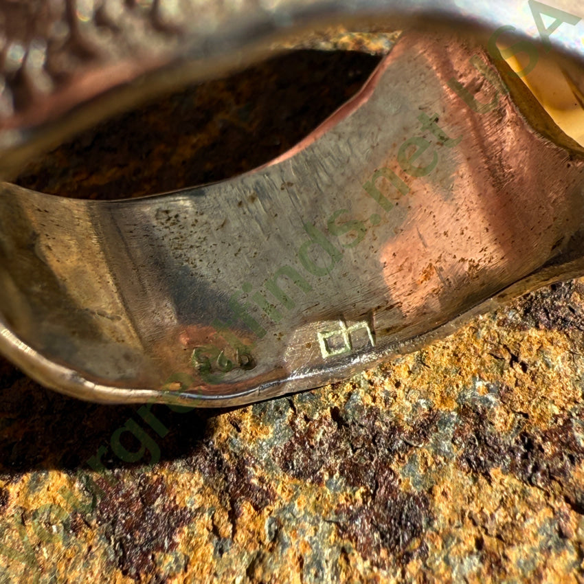 Vintage Mid-century Lost Wax Sterling Silver Freshwater Pearl Ring 6 ring