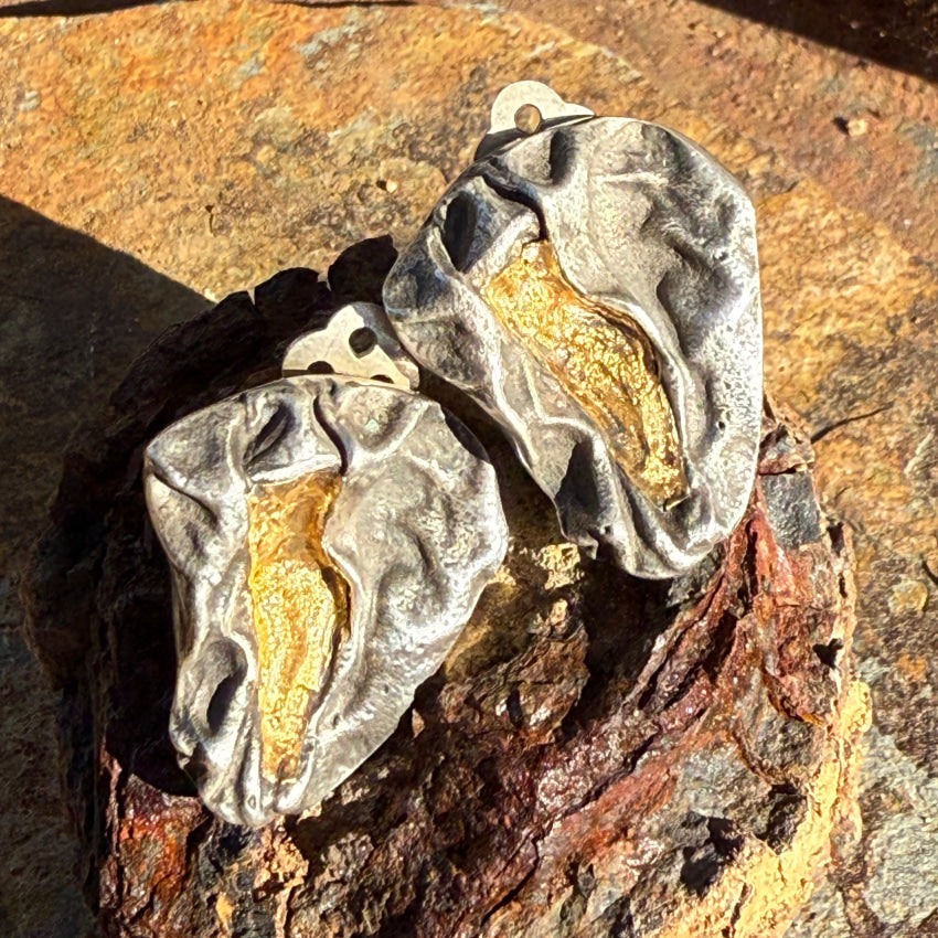 Vintage Mid-Century Modern Brutalist Clip On Earrings earrings