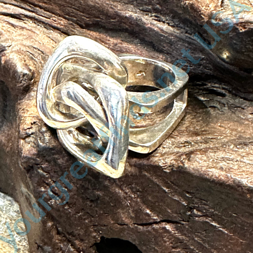 Vintage Modernist Sterling Silver Sculpture Ring Size 6