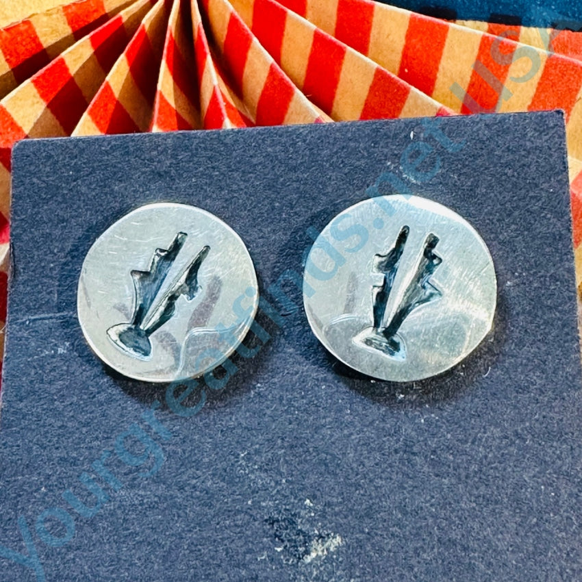 Vintage Native American Sterling Silver Pierced Post Earrings
