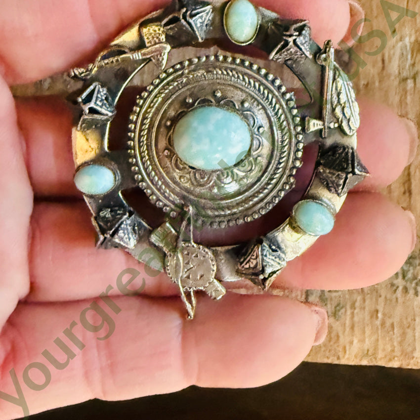 Vintage Native American Themed Brooch brooch