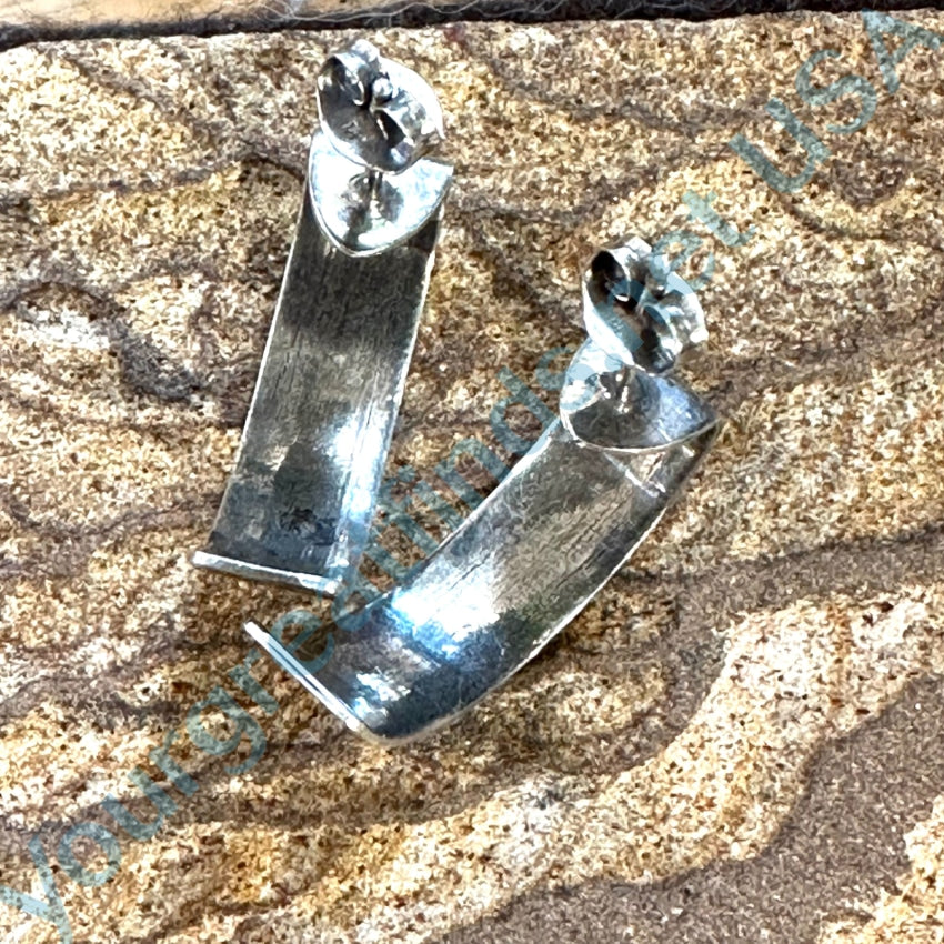 Vintage Navajo 12K Gold Filled Sterling Silver Arrow Hoop Earrings