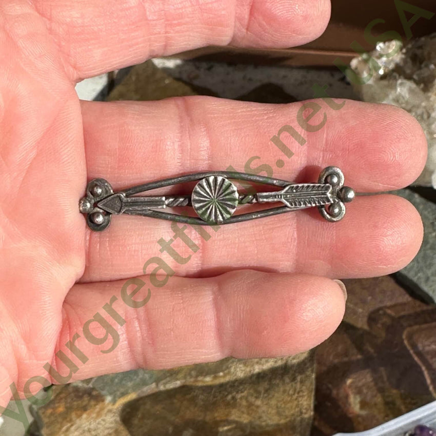 Vintage Navajo Arrow Bar Pin Sterling Silver Fred Harvey