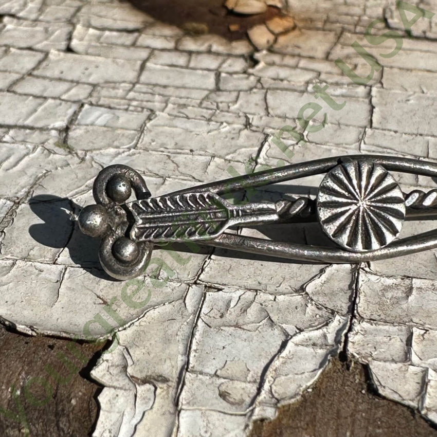 Vintage Navajo Arrow Bar Pin Sterling Silver Fred Harvey