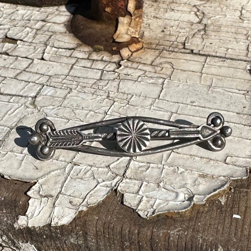 Vintage Navajo Arrow Bar Pin Sterling Silver Fred Harvey