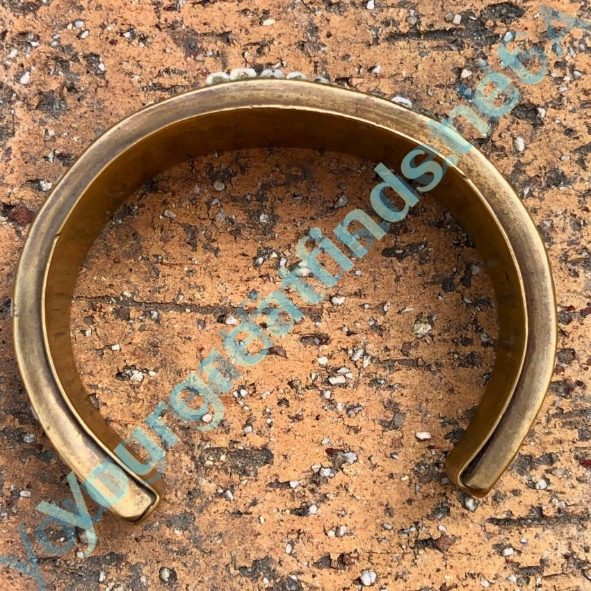 Vintage Navajo Brass Heishi Cuff Bracelet Yourgreatfinds