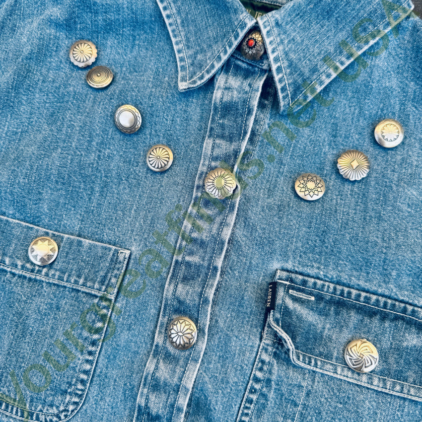 Vintage Navajo Button Cover Sterling Silver Concho More Available button cover