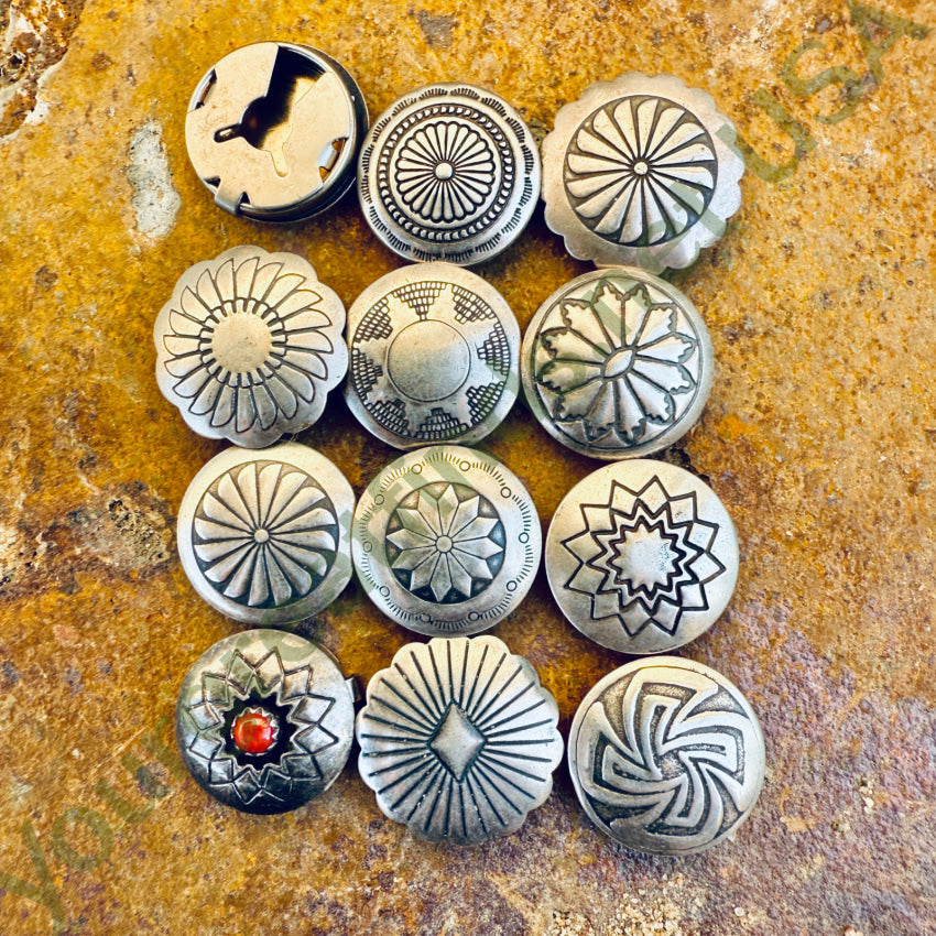 Vintage Navajo Button Cover Sterling Silver Concho More Available button cover