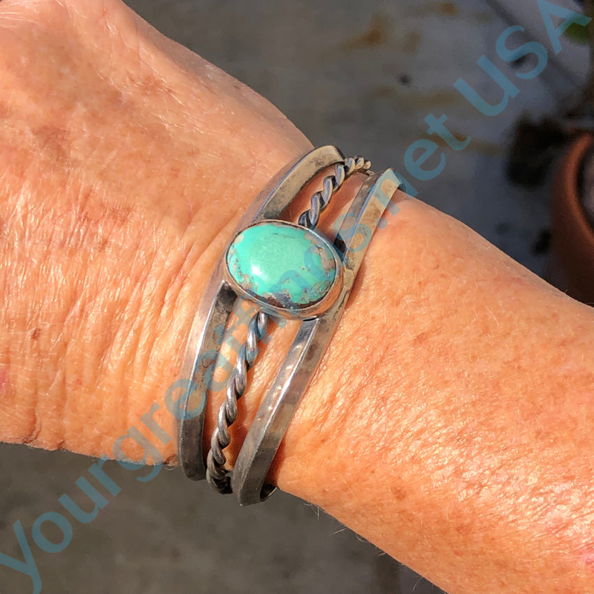 Vintage Navajo Cripple Creek Turquoise Cuff Bracelet