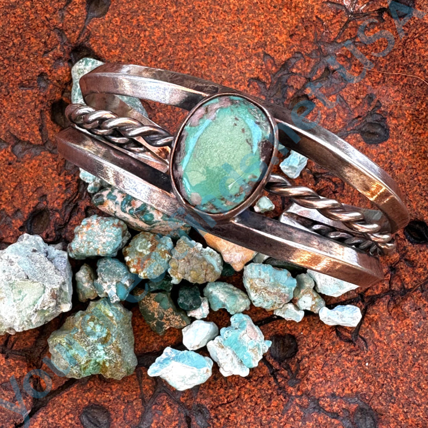 Vintage Navajo Cripple Creek Turquoise Cuff Bracelet