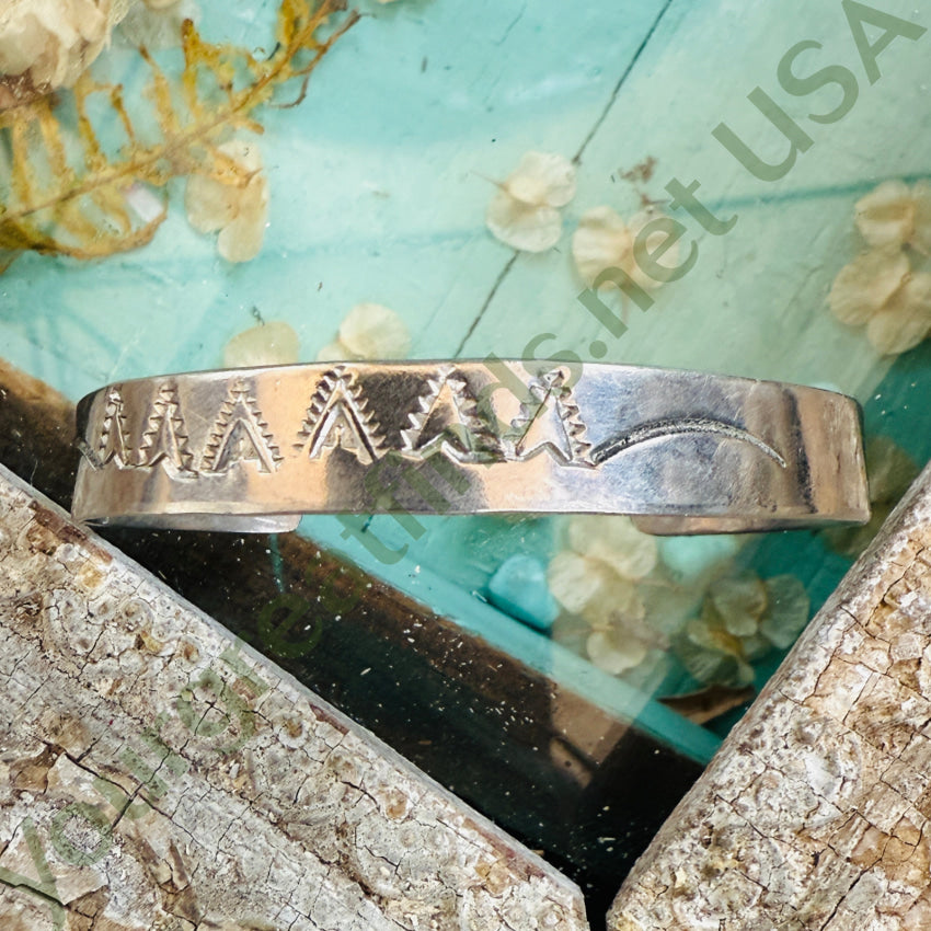 Vintage Navajo Cuff Bracelet Stamped Garrison Boyd bracelet