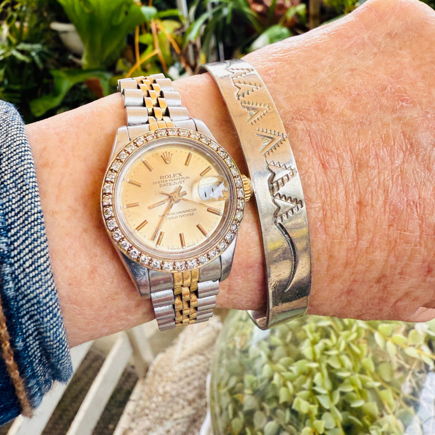 Vintage Navajo Cuff Bracelet Stamped Garrison Boyd bracelet