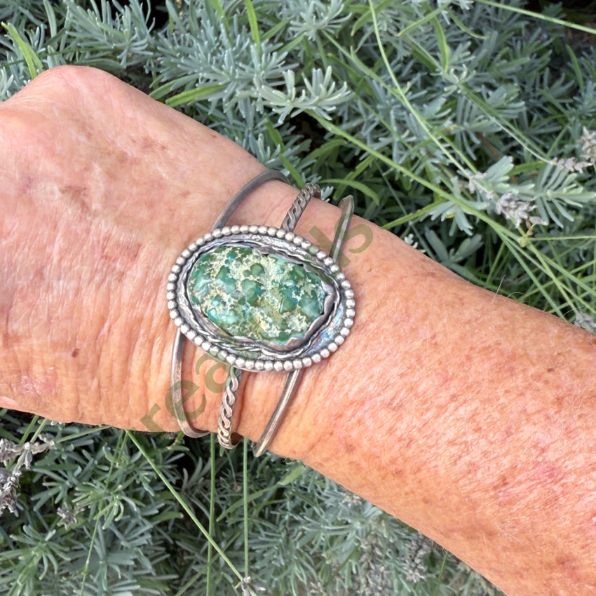 Vintage Navajo Green Seafoam Turquoise Cuff Bracelet bracelet