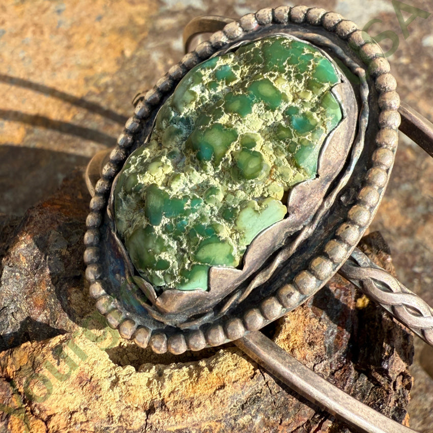 Vintage Navajo Green Seafoam Turquoise Cuff Bracelet bracelet