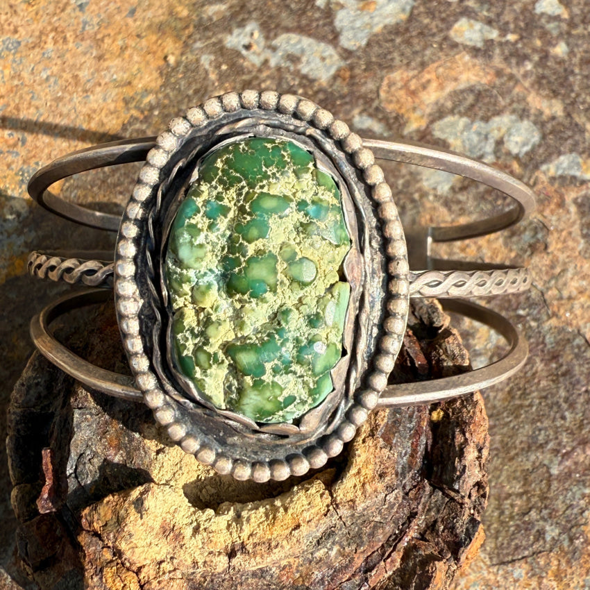 Vintage Navajo Green Seafoam Turquoise Cuff Bracelet bracelet