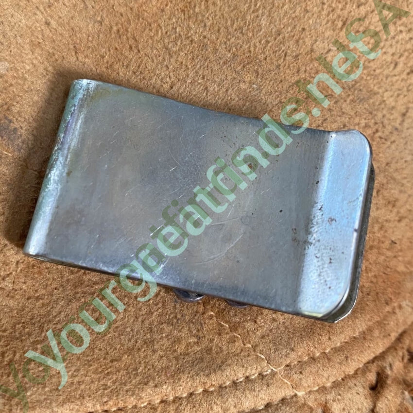 Vintage Navajo Money Clip Agate Sterling Silver Gold Yourgreatfinds