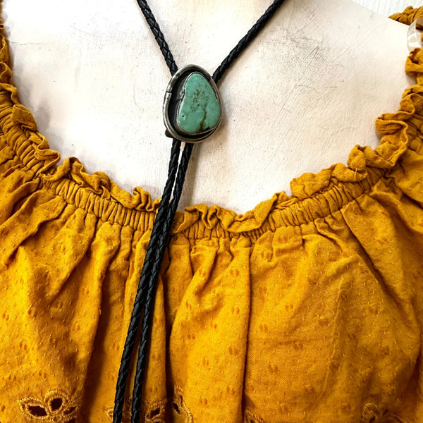 Bolo shops Tie with Turquoise and Sterling Slide