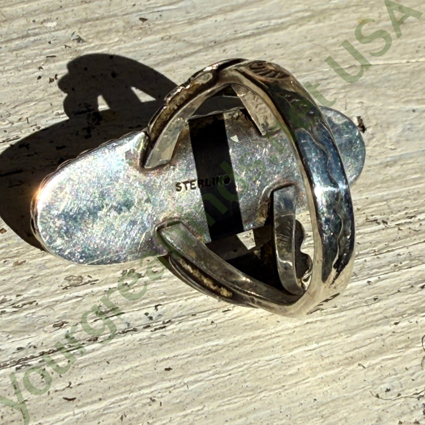 Vintage Navajo Pale Blue Turquoise Ring Sterling Silver Size 8 ring