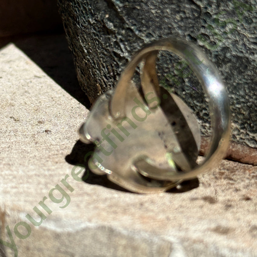 Vintage Navajo Pale Blue Turquoise & Sterling Silver Ring 7.75 ring