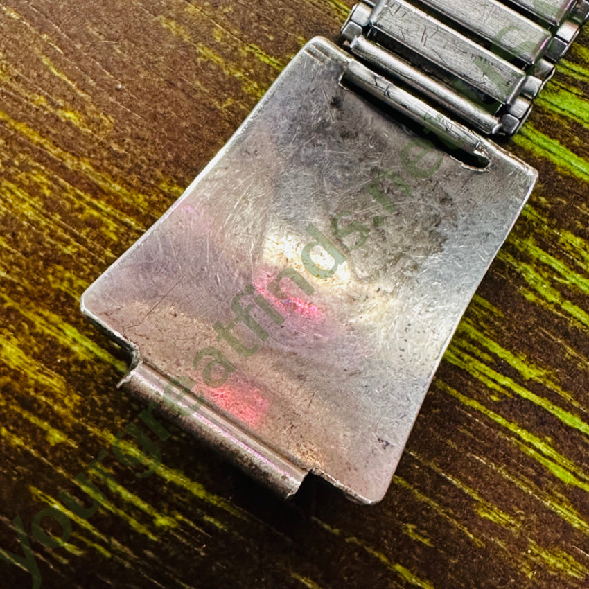 Vintage Navajo Shiprock Turquoise Mosaic Horse Sterling Silver Watch Band Watchband