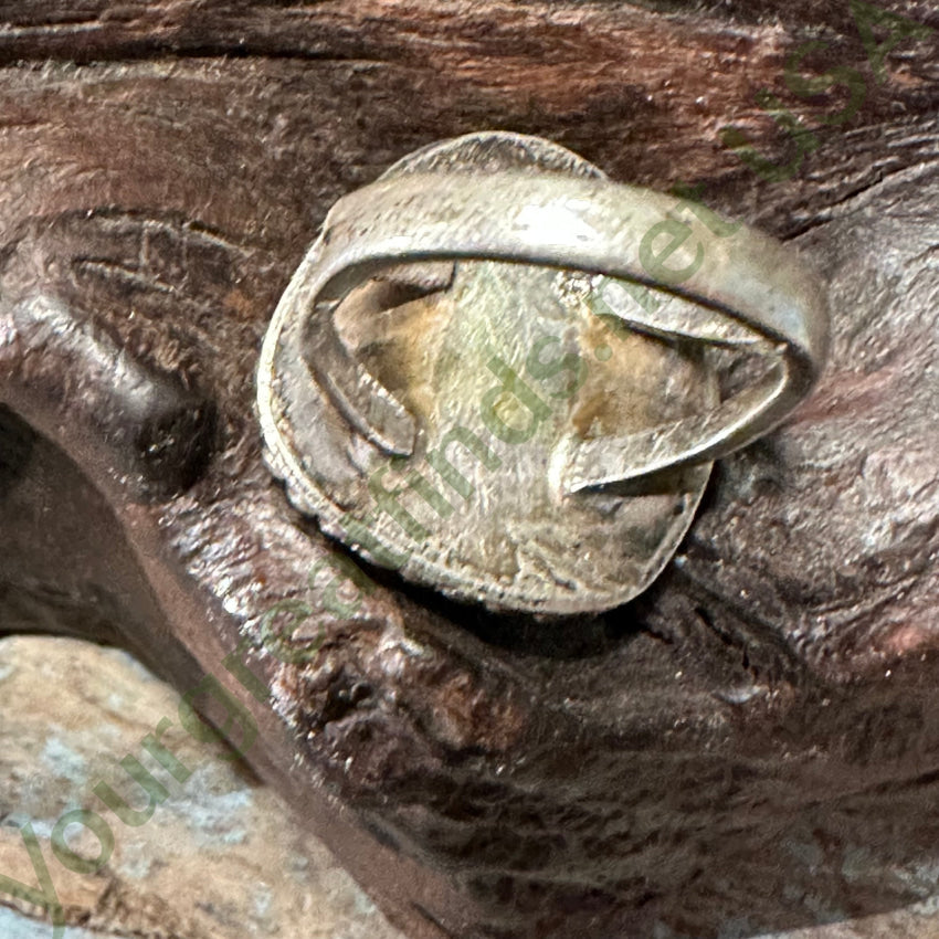 Vintage Navajo Spider Web Nodule Turquoise Sterling Silver Ring 5 1/4